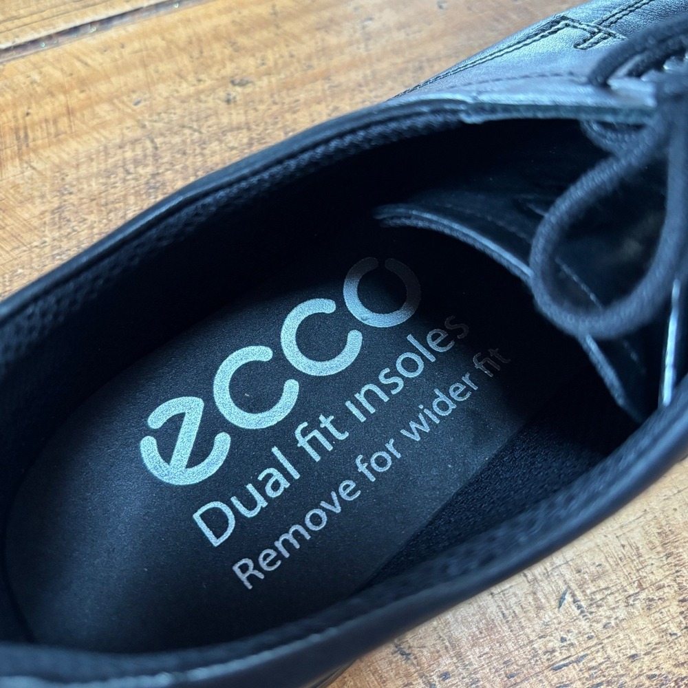 Ecco S Lite Hybrid Derby Shoes Mens Black Leather Comfort Dual Fit Insole 13 - Picture 8 of 13